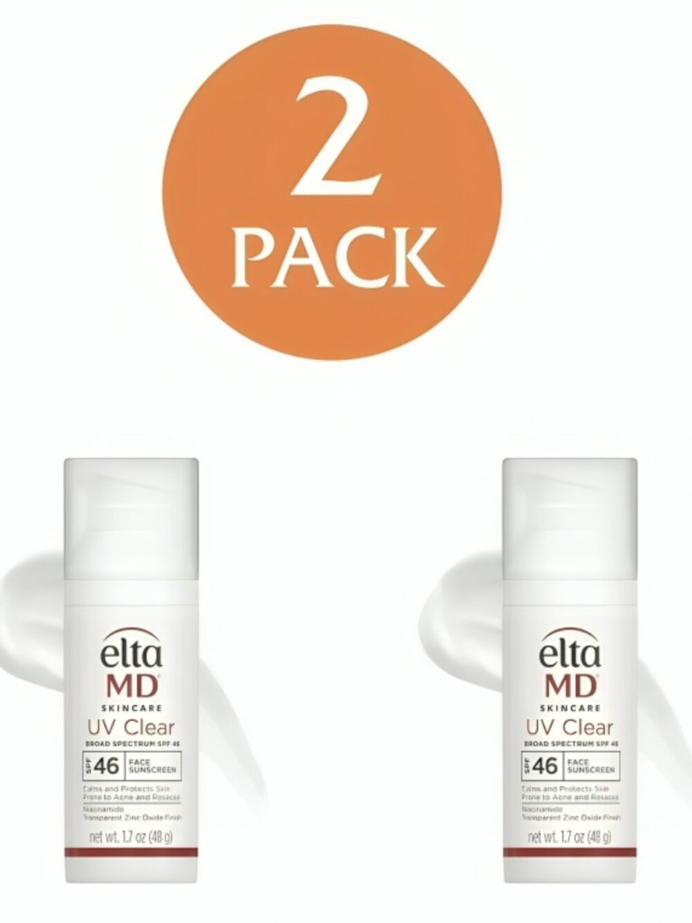 EltaMD UV Clear Facial Sunscreen SPF 46 1.7 oz Oil-Free Sunscreen New in Box 2X